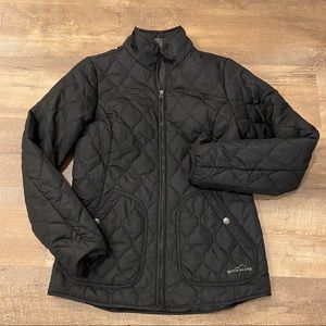 Black quilted jacket